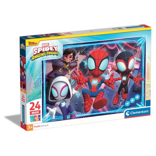 Clementoni Παιδικό Παζλ Maxi Super Color Marvel Spidey Και Οι Απίθανοι Φίλοι Του 24 τμχ